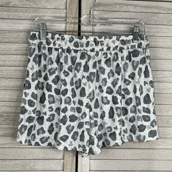 Pull On Lounge/PJ Shorts Gray Leopard-XL - Picture 2 of 2